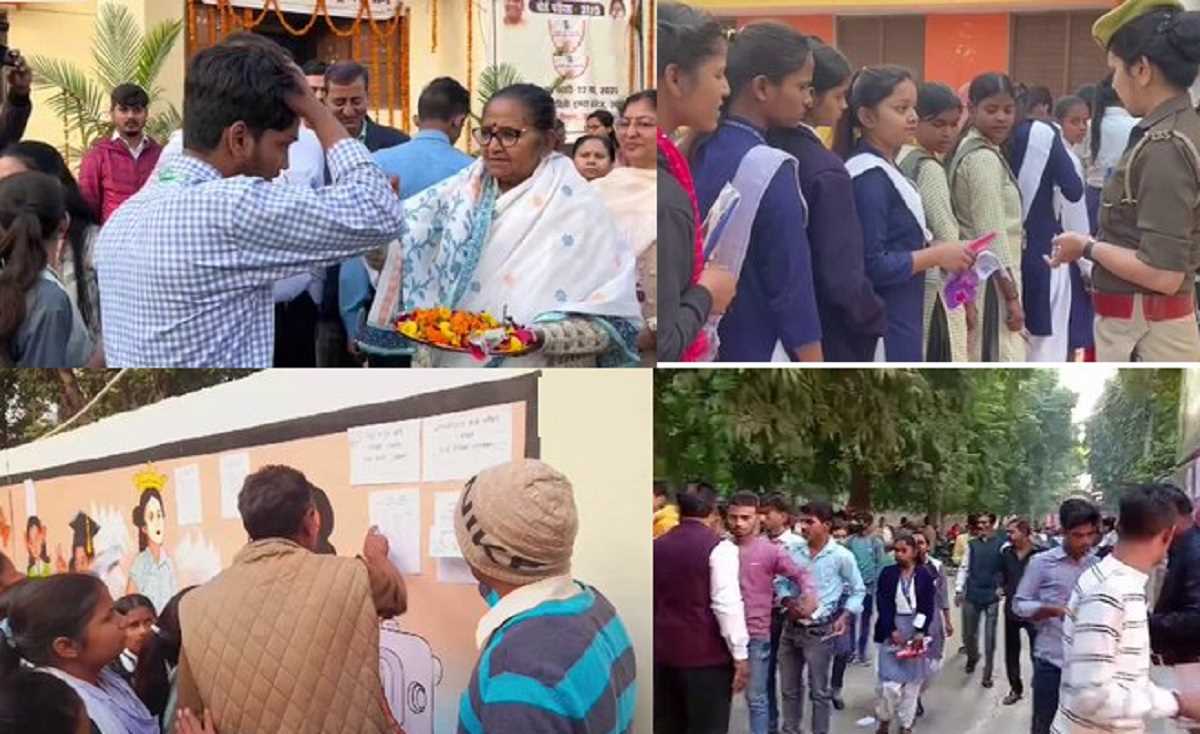 यूपी बोर्ड परीक्षा : शिक्षा मंत्री गुलाब देवी ने उतारी छात्रों की आरती, परिजन बोले- इस बार अच्छी है तैयारी